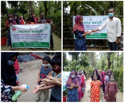 কৈশোর কর্মসূচির আওতায় করোনা ভাইরাস সংক্রমন প্রতিরোধে কাপড়ের মাস্ক বিতরণ